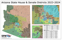 2023-2024 Arizona Combined State Senate & House Wall Map