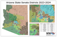 2023-2024 Arizona State Senate Wall Map