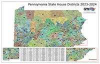 2023-2024 Pennsylvania State House Wall Map