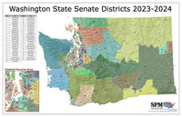 2023-2024 Washington State Senate Wall Map
