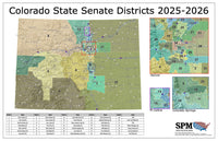 2025-2026 Colorado State Senate Wall Map