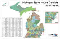 2025-2026 Michigan State House Wall Map