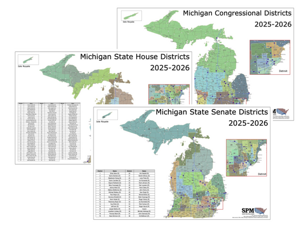 2025-2026 Michigan Legislative Map Bundle