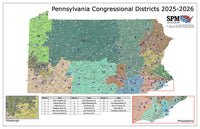 2025-2026 Pennsylvania Congressional Wall Map