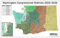 2025-2026 Washington Congressional Wall Map