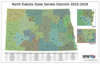 2023-2024 North Dakota State Senate Wall Map