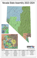 2023-2024 Nevada State House Wall Map