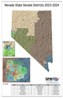 2023-2024 Nevada State Senate Wall Map