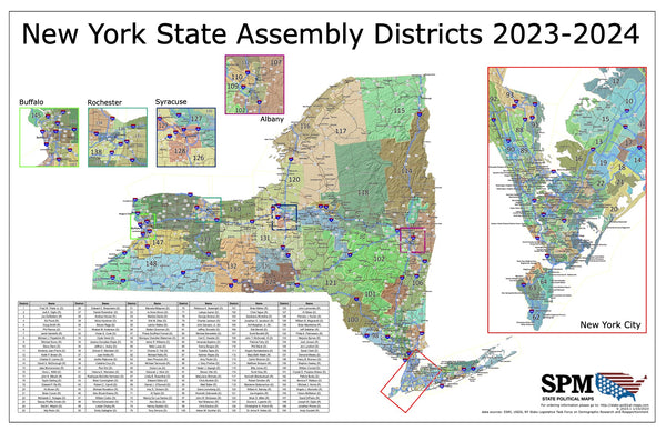 2023-2024 New York State House Wall Map