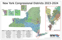 2023-2024 New York Congressional Wall Map