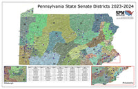 2023-2024 Pennsylvania State Senate Wall Map